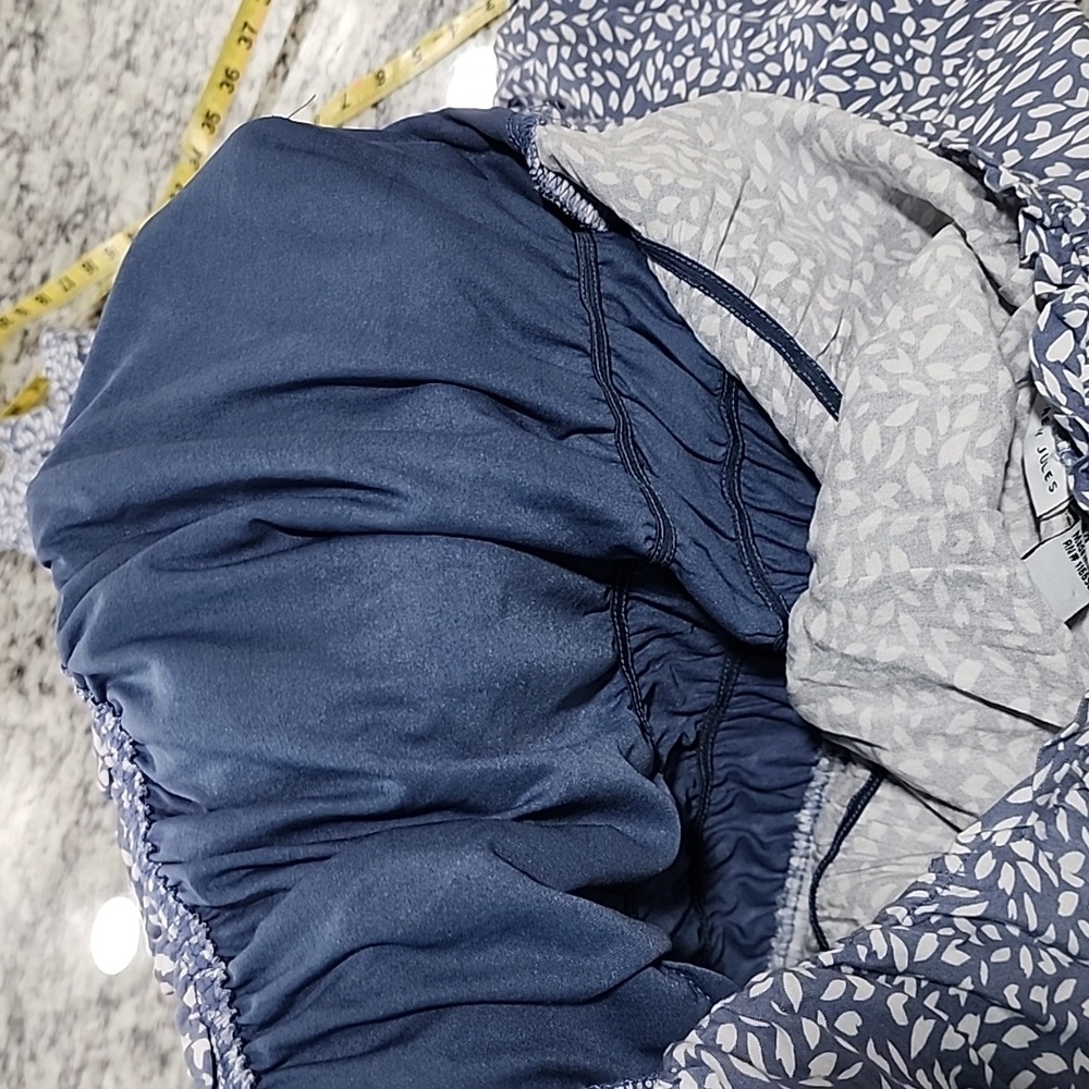Sincerely Jules Medium Jumpsuit. Blue/White. 2 Pockets. Elastic Waist & Top - Picture 10 of 11